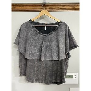 Free People Womens Pullover Ruffled Flowy Pullover Top Size Small